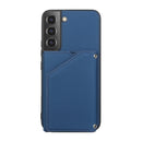 For Samsung Galaxy S22 5G Skin Feel PU + TPU + PC Phone Case with Card Slots(Blue)