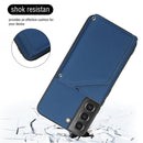 For Samsung Galaxy S22 5G Skin Feel PU + TPU + PC Phone Case with Card Slots(Blue)