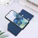For Samsung Galaxy S22 5G Skin Feel PU + TPU + PC Phone Case with Card Slots(Blue)