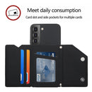 For Samsung Galaxy S22 5G Skin Feel PU + TPU + PC Phone Case with Card Slots(Black)