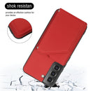 For Samsung Galaxy S22 5G Skin Feel PU + TPU + PC Phone Case with Card Slots(Red)