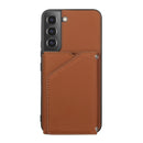 For Samsung Galaxy S22+ 5G Skin Feel PU + TPU + PC Phone Case with Card Slots(Brown)