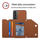 For Samsung Galaxy S22+ 5G Skin Feel PU + TPU + PC Phone Case with Card Slots(Brown)