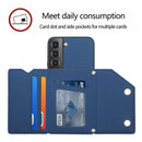 For Samsung Galaxy S22+ 5G Skin Feel PU + TPU + PC Phone Case with Card Slots(Blue)
