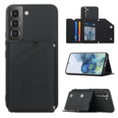 For Samsung Galaxy S22+ 5G Skin Feel PU + TPU + PC Phone Case with Card Slots(Black)