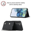 For Samsung Galaxy S22+ 5G Skin Feel PU + TPU + PC Phone Case with Card Slots(Black)