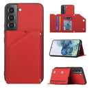 For Samsung Galaxy S22+ 5G Skin Feel PU + TPU + PC Phone Case with Card Slots(Red)