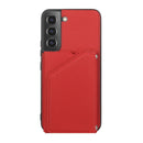 For Samsung Galaxy S22+ 5G Skin Feel PU + TPU + PC Phone Case with Card Slots(Red)