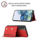 For Samsung Galaxy S22+ 5G Skin Feel PU + TPU + PC Phone Case with Card Slots(Red)