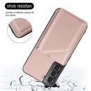 For Samsung Galaxy S22+ 5G Skin Feel PU + TPU + PC Phone Case with Card Slots(Rose Gold)