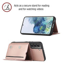 For Samsung Galaxy S22+ 5G Skin Feel PU + TPU + PC Phone Case with Card Slots(Rose Gold)