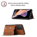 For Xiaomi Redmi Note 11 Pro Skin Feel PU + TPU + PC Phone Case with Card Slots(Brown)