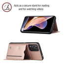 For Xiaomi Redmi Note 11 Pro Skin Feel PU + TPU + PC Phone Case with Card Slots(Rose Gold)