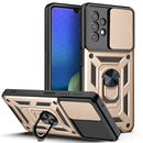 For Samsung Galaxy A13 4G Sliding Camera Cover TPU+PC Phone Case(Gold)