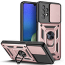 For Samsung Galaxy A13 4G Sliding Camera Cover TPU+PC Phone Case(Rose Gold)