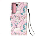 For Samsung Galaxy S22+ 5G 3D Painting Flip Leather Case with Holder(Pink Pony)