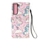 For Samsung Galaxy S22+ 5G 3D Painting Flip Leather Case with Holder(Pink Pony)