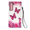 For Samsung Galaxy S22+ 5G 3D Painting Flip Leather Case with Holder(Red Butterfly)