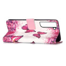 For Samsung Galaxy S22+ 5G 3D Painting Flip Leather Case with Holder(Red Butterfly)