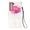 For Samsung Galaxy S22+ 5G 3D Painting Flip Leather Case with Holder(Flower)