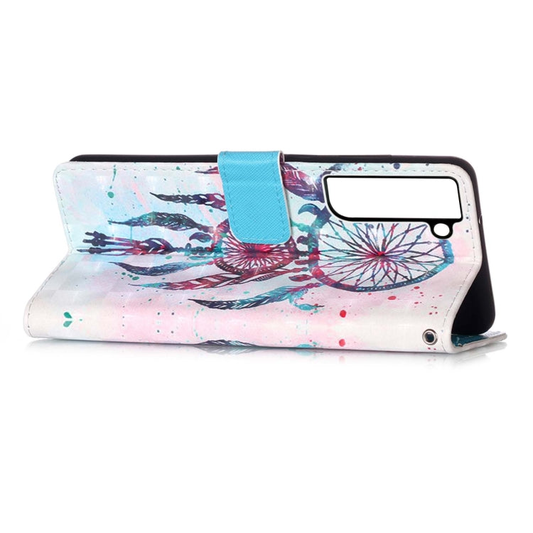 For Samsung Galaxy S22+ 5G 3D Painting Flip Leather Case with Holder(Wind Chimes)