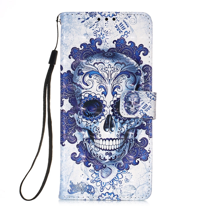 For Samsung Galaxy S22+ 5G 3D Painting Flip Leather Case with Holder(Cloud Skull)