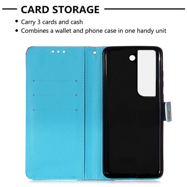 For Samsung Galaxy S22+ 5G 3D Painting Flip Leather Case with Holder(Cloud Skull)