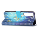 For Samsung Galaxy S22+ 5G 3D Painting Flip Leather Case with Holder(Gold Butterfy)