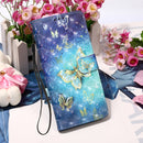 For Samsung Galaxy S22+ 5G 3D Painting Flip Leather Case with Holder(Gold Butterfy)