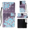 For Samsung Galaxy S22+ 5G 3D Painting Flip Leather Case with Holder(Blue Flower)