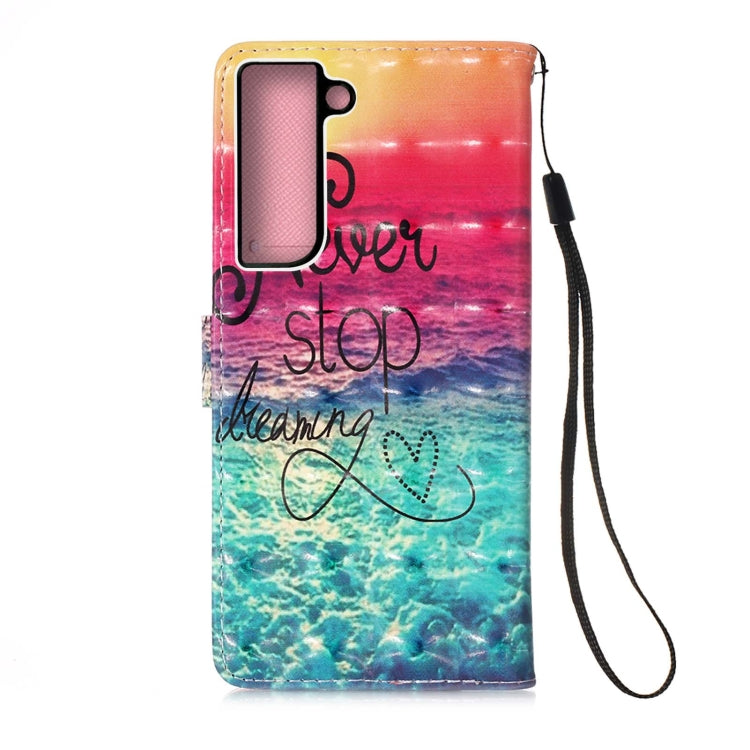 For Samsung Galaxy S22+ 5G 3D Painting Flip Leather Case with Holder(Dreaming)