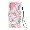 For Samsung Galaxy S22 Ultra 5G 3D Painting Flip Leather Case with Holder(Pink Pony)