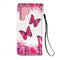 For Samsung Galaxy S22 Ultra 5G 3D Painting Flip Leather Case with Holder(Red Butterfly)