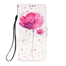 For Samsung Galaxy S22 Ultra 5G 3D Painting Flip Leather Case with Holder(Flower)