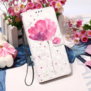For Samsung Galaxy S22 Ultra 5G 3D Painting Flip Leather Case with Holder(Flower)