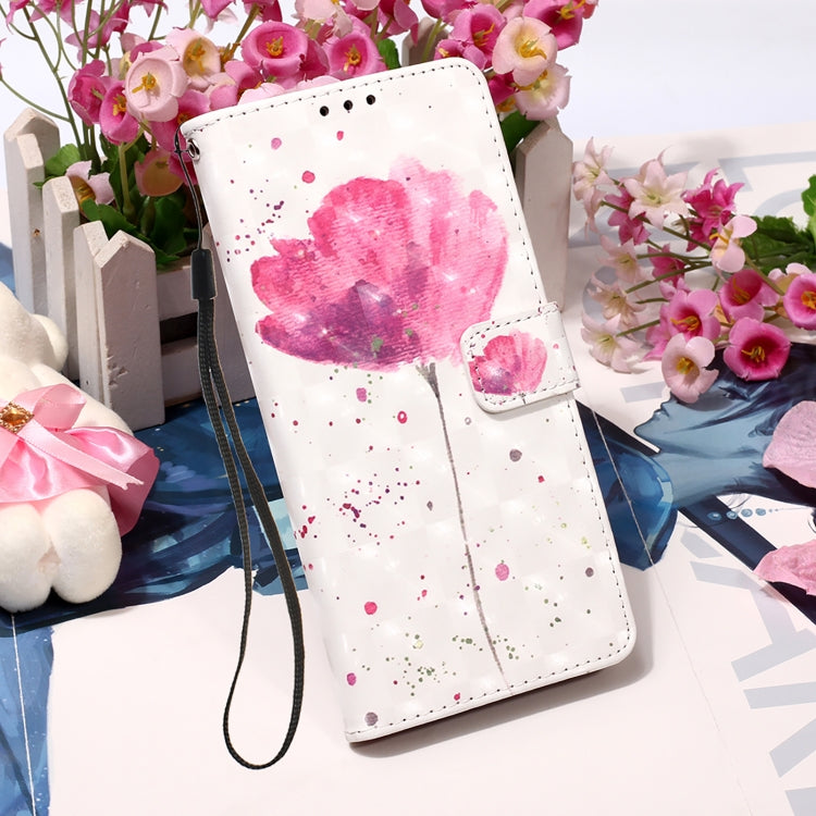 For Samsung Galaxy S22 Ultra 5G 3D Painting Flip Leather Case with Holder(Flower)