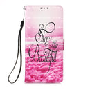 For Samsung Galaxy S22 Ultra 5G 3D Painting Flip Leather Case with Holder(Beautiful)