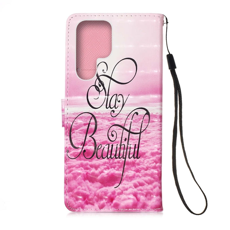 For Samsung Galaxy S22 Ultra 5G 3D Painting Flip Leather Case with Holder(Beautiful)