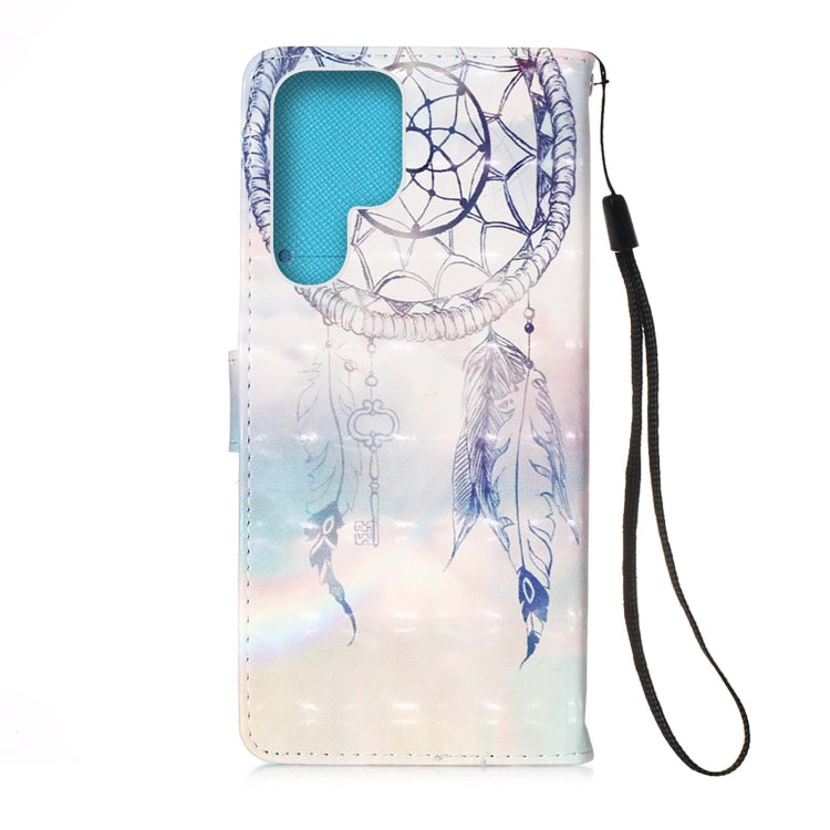 For Samsung Galaxy S22 Ultra 5G 3D Painting Flip Leather Case with Holder(Fantasy Wind Chimes)