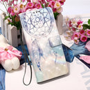 For Samsung Galaxy S22 Ultra 5G 3D Painting Flip Leather Case with Holder(Fantasy Wind Chimes)