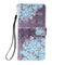 For Samsung Galaxy S22 Ultra 5G 3D Painting Flip Leather Case with Holder(Blue Flower)