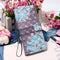 For Samsung Galaxy S22 Ultra 5G 3D Painting Flip Leather Case with Holder(Blue Flower)