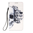 For Samsung Galaxy S22 Ultra 5G 3D Painting Flip Leather Case with Holder(Skull)