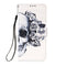 For Samsung Galaxy S22 Ultra 5G 3D Painting Flip Leather Case with Holder(Skull)