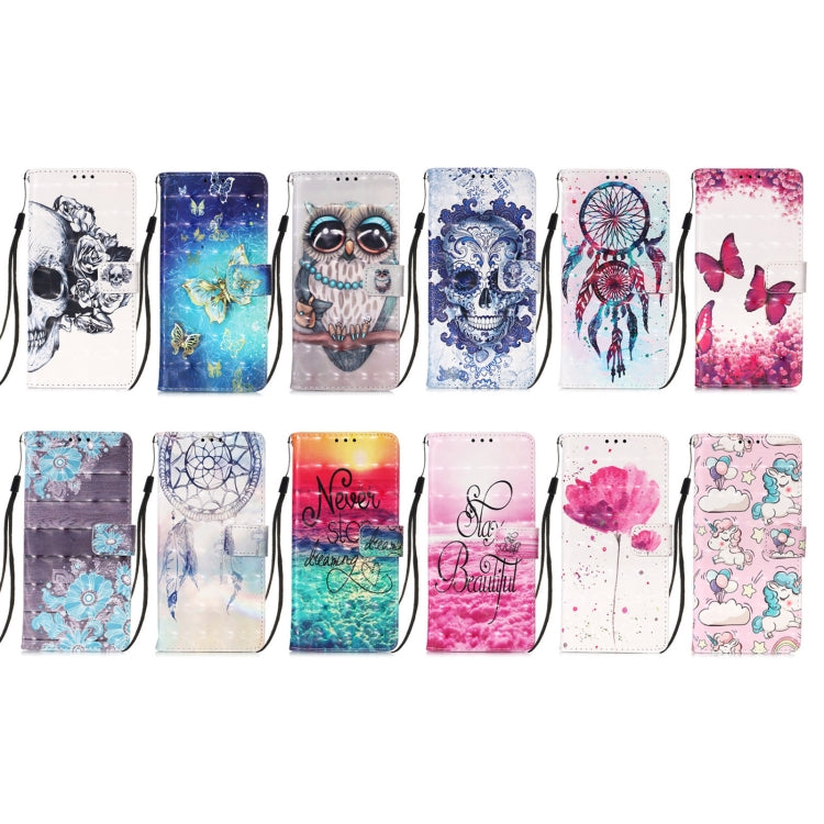 For Samsung Galaxy S22 Ultra 5G 3D Painting Flip Leather Case with Holder(Flower)