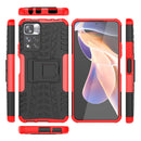 For Xiaomi Redmi Note 11 Pro (China) Tire Texture TPU + PC Phone Case with Holder(Red)