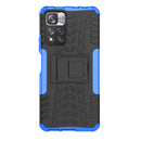 For Xiaomi Redmi Note 11 Pro (China) Tire Texture TPU + PC Phone Case with Holder(Blue)