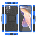 For Xiaomi Redmi Note 11 Pro (China) Tire Texture TPU + PC Phone Case with Holder(Blue)