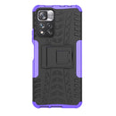 For Xiaomi Redmi Note 11 Pro (China) Tire Texture TPU + PC Phone Case with Holder(Purple)