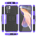 For Xiaomi Redmi Note 11 Pro (China) Tire Texture TPU + PC Phone Case with Holder(Purple)